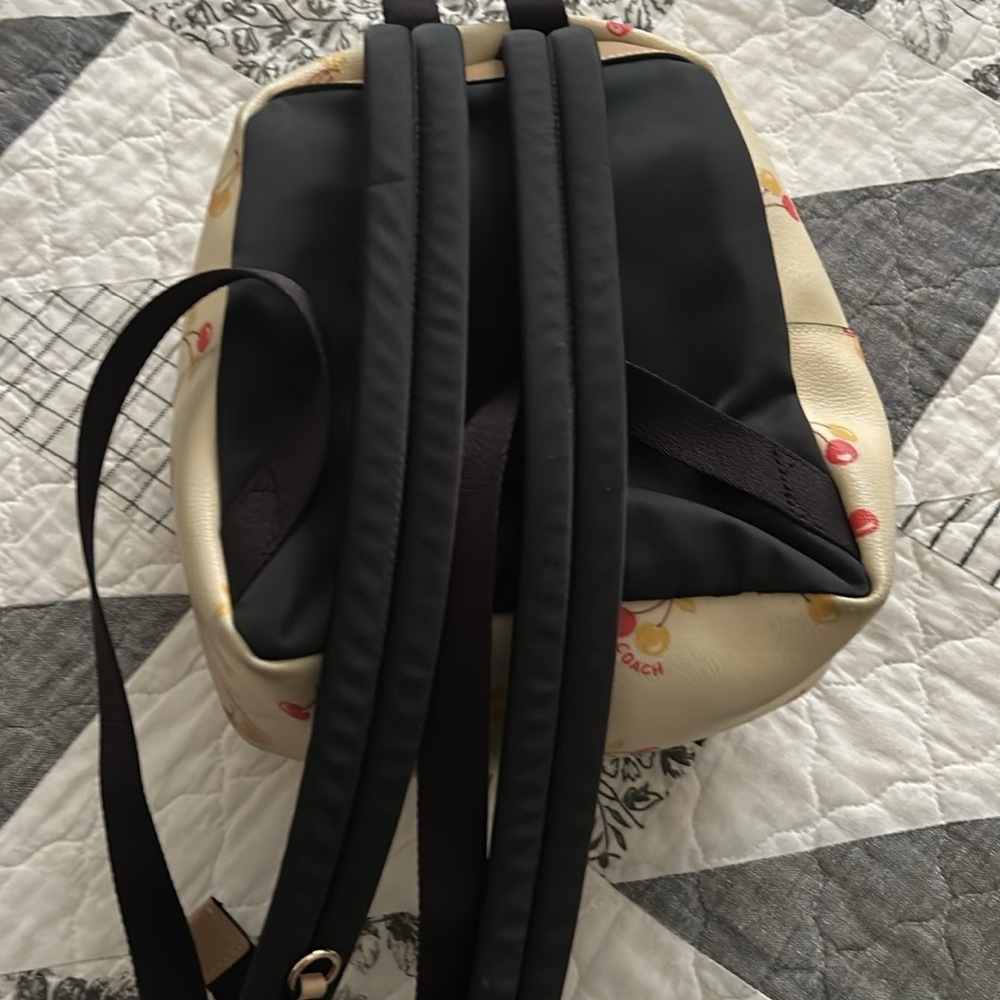 Coach Beige Cherry Pattern Backpack - image 2